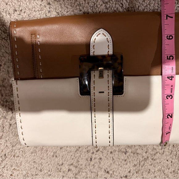 Lauren Ralph Lauren White and Brown Shoulder /Clutch Bag - Picture 12 of 13